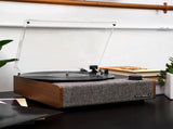 Victrola Eastwood II Turntable - Walnut Bundled Crosley Record Storage Display Stand V398-VTA-74-WLN-BSS