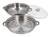 28cm/11.0in 2Layer Stainless Steel Steamer Pot Steaming Grid Cooking Pot with Handle V1294-YM0901-3118210244811
