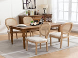 AADEN 2x Rattan Dining Chairs with Solid Wood Legs- Beige V226-SW1843BG