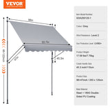 VEVOR 98x47" Patio Awning Retractable Awning Sunshade Shelter with Crank Handle V952-SSSZYPHSLZS9OSNMLV0