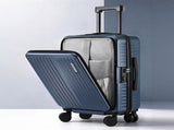 Wanderlite 20" Luggage Suitcase Front Pocket Travel Carry On Dual TSA Navy LUG-ABS-POK-20-NA