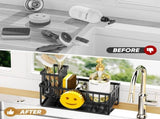 Stainless Steel Sink Organizer Self Draining Sponge Holder Matte Black V1237-ZY-818-108