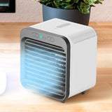 Portable Air Conditioner Fan 3 Speeds Cooling Humidifier Fan for Room Desk Bedroom Office White V1263-JX-7214-2