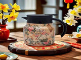 Beverage Container Vintage Floral Stainless Insulated Teapot 800ml 1 Pack Drinkware, Lidded Infuser V1366-AZ2-W-21234