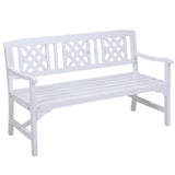 Gardeon Outdoor Garden Bench Wooden Chair 3 Seat Patio Furniture Lounge White ODF-BENCH-3SEAT-WH-AB