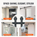 8FT Sliding Barn Door Hardware Closet Track Kit for Single Door J Hanger V952-GCYMWJTJHS8FCZEIRV0