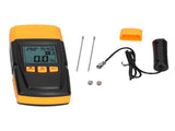 Wood Moisture Tester NeedleType 4Gear Multifunctional Temperature Measurement Wood Humidity Tester V1294-YM0901-3111210214611