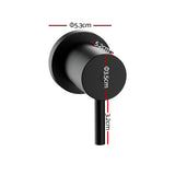 Cefito Basin Twin Tap Wall Round Brass Faucet Shower Bathtub Black TAP-A-TAPS-RO-BK