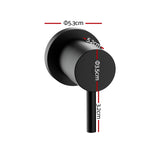 Cefito Basin Twin Tap Wall Round Brass Faucet Shower Bathtub Black TAP-A-TAPS-RO-BK