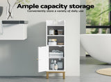 Artiss Bathroom Storage Cabinet Floor Organizer Toilet Corner Adjustable Shelf with Door White FURNI-G-BATH-AZ01-WH