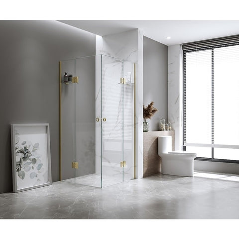 100x120cm Double Door Corner Shower with Black Channels and SS Hinges V63-950131