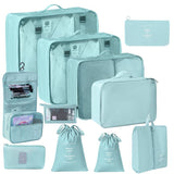 Multi-Function Travel Clothes Organizer Pouches, 11 Pcs Packing Set With Dual Drawstring Bags, V1221-XM-LB2625-GM101