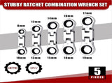 5-Piece Ratcheting Wrench Set Metric Combination V1192-AZ-W-28554