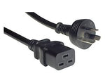 IEC C19 to Mains 10A Power Cable Black 2M 011.180.0042