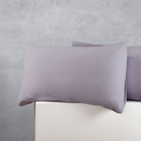 Accessorize Pair of Cotton Polyester Standard Pillowcases Silver V442-HIN-PILLOWC-COTTONPOLYESTER-SILVER-ST