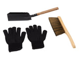 Fireplace Ash Shovel Brush Set Coal Hearth Clean Tools for Home with Black Silicone Gloves V1294-YM0706-3117230149711