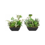 Set 2 Asst Potted Artificial Succulents 19cm V637-05059SUC