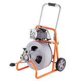 Drain Cleaner Machine 75FT x 1/2 Inch Auto Feed with Wheels & 8 Cutters V952-ZDJJKLSGDSTJOA12MV3