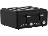 Pronti Silver Noir Collection 4 Slice Toaster and Kettle Bundle KTTS-C02-GST-BK