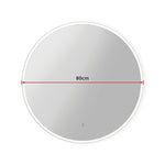 80cm LED Wall Mirror Bathroom Mirrors Light Decor Round V63-833761