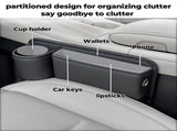 Anti-Drop Car Seat Gap Filler Organizer, Premium Leather Console Organizer, Easy Access to V1107-800-22234-BRN-2PCS