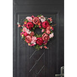 Front Door 15.7 inch-Peony Flower Springs for Front Door Outside - Summer Floral Bud V1369-AZ3-W-00601