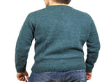 100% SHETLAND RAGG WOOL CREW Round Neck Knit JUMPER Pullover Mens Sweater Knitted - Sherwood - XL V563-SW-CN-SHD-32-XL
