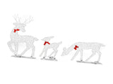 3pcs Lighted Christmasation Deer Home Warm White Light Iron LED Reindeer Family Set Tabletop V1294-YM0710-3115230130011