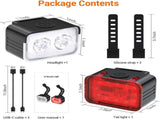Bike light - IPX6 waterproof - Front and rear light - Rechargeable - Type-C charging port - 56 V1259-DP01-BO-35