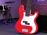 Alpha Electric Guitar Bass 47 Inch Red GUITAR-E-47-BASS-RED
