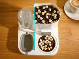 2 in 1 Automatic Cat Feeder and Waterer Ceramic Pet Bowl for Cats and Small Dogs V1263-JX-6223