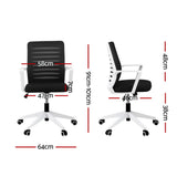 Artiss Ergonomic Office Chair Mesh Computer Desk Chairs with Lumbar Support, Height Adjustment OCHAIR-L-2014-WH-BK