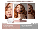 Lighted Makeup Mirror with 3 Color Lighting, Mirror with Extra Round 10X Magnifying Mirror,Dual V1192-AZ-W-15082