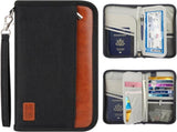 Travel Passport Wallet Family Passport Holder Documents Organizer with RFID Blocker for Men & Women V1259-DP01-A-3767