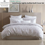 Platinum Collection Koko Silver Lightly Quilted Jacquard Quilt Cover Set King V442-LED-QUILTCS-KOKO-SILVER-KI