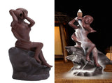 Incense Burner Red Stoneware Backflow Incense Holder Home Office Decoration Ornament V1294-YM0718-3115200137411