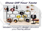 CARLA HOME 14 Bottle Freestanding Modern Metal Countertop Wine Rack Countertop LSB-36083