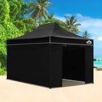 Instahut Gazebo Pop Up Marquee 3x4.5 Folding Tent Wedding Gazebos 500D Black GAZEBO-C-3X45-DX-BLACK