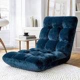 Artiss Floor Lounge Sofa Bed Flannel Fabric Navy FLOOR-SBL-M193-S-NA