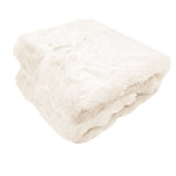 Ariana Long Fleece Faux Fur Throw Rug Cream V442-ATX-THROW-23LUXARIANA-CREAM-RE