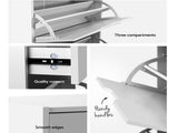 Artiss 2x Shoe Cabinet Organiser 3 Flip Drawer High Gloss White FURNI-L-GS-SHOE02-WHX2