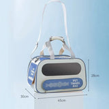 Pet Travel Bag Soft Sided Mesh Carrier Breathable Collapsible, Blue V1188-MS-611-090