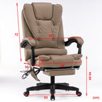 8 Point Massage Chair Executive Office Computer Seat Footrest Recliner Pu Leather Pink V255-806-PINK