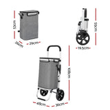 Emajin Shopping Trolley Cart 45KG Foldable Grey ST-45L-OX-GR