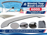 600D Oxford Bimini Top Storage Boot Cover Waterproof UPF50 UV Resistant Marine Canopy Protector for V1341-ZY-ZNWRYS3R-RED-3BOWS