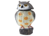 Fake Owl Statue Plastic Owl Bird Deterrents Scarecrow Owl Decoy with Shaking Head Bird Repel for V1294-YM0703-3111230099611