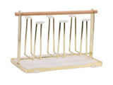 Cup Drying Rack 6 Hooks Non Slip Metal Cup Bottle Holder with Drain Tray for Kitchen V1294-YM0901-3118250163111