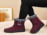 Women's Faux-Fur Trimmed Snow Boots - Coffee - Size 10 V1102-M-DRESS-6680-COFF-10AU10EU38