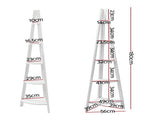 Artiss Bookshelf Corner Shelf 5 Tiers - CANE White FURNI-P-LAD-COR5T-WH