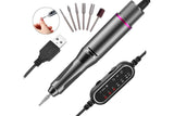 Electric Manicure Tools Kit File Machine Cordless Nail Drill Trimmer Nail Grind Trim Polish-Gray V1263-JX-7476-1